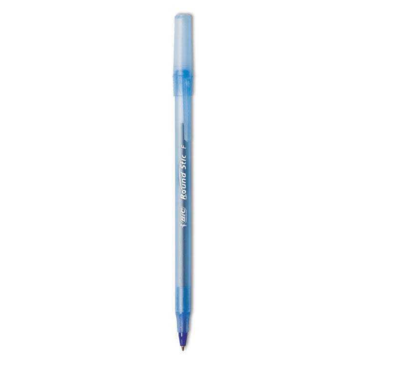 20130 - BIC Round Stic  - Blue Fine Pens