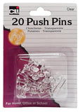 20210- CLI ''20'' Clear Push Pins