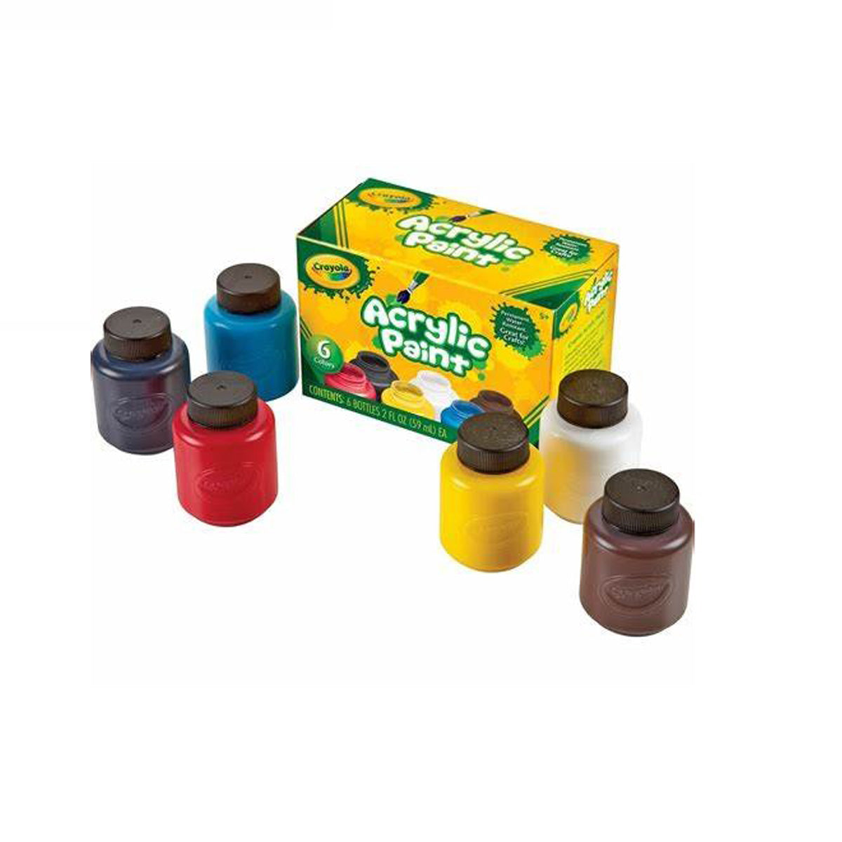 Crayola Acrylic Paint 6 colors 2FLoz (59ml)