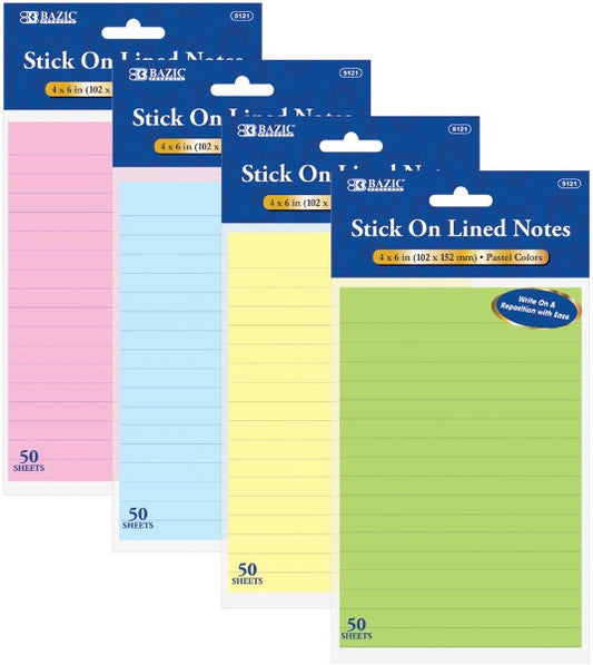 5121- Stick on Lined Notes 4 x 6