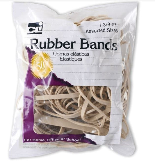 56381 - CLI Assorted Sizes Rubber Bands 3/8oz