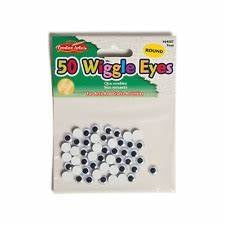 64507 - 50 Wiggle Eyes 7mm Black and White