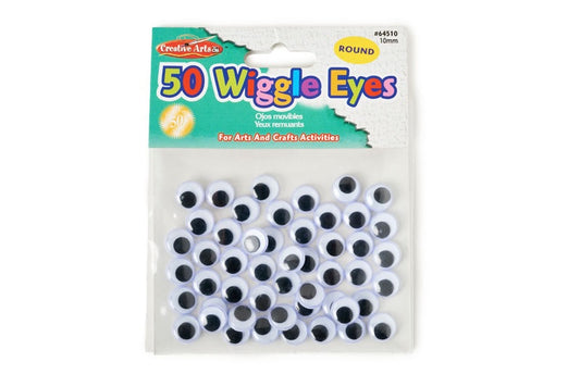 64510 - 50 Wiggle Eyes 10mm Black & White