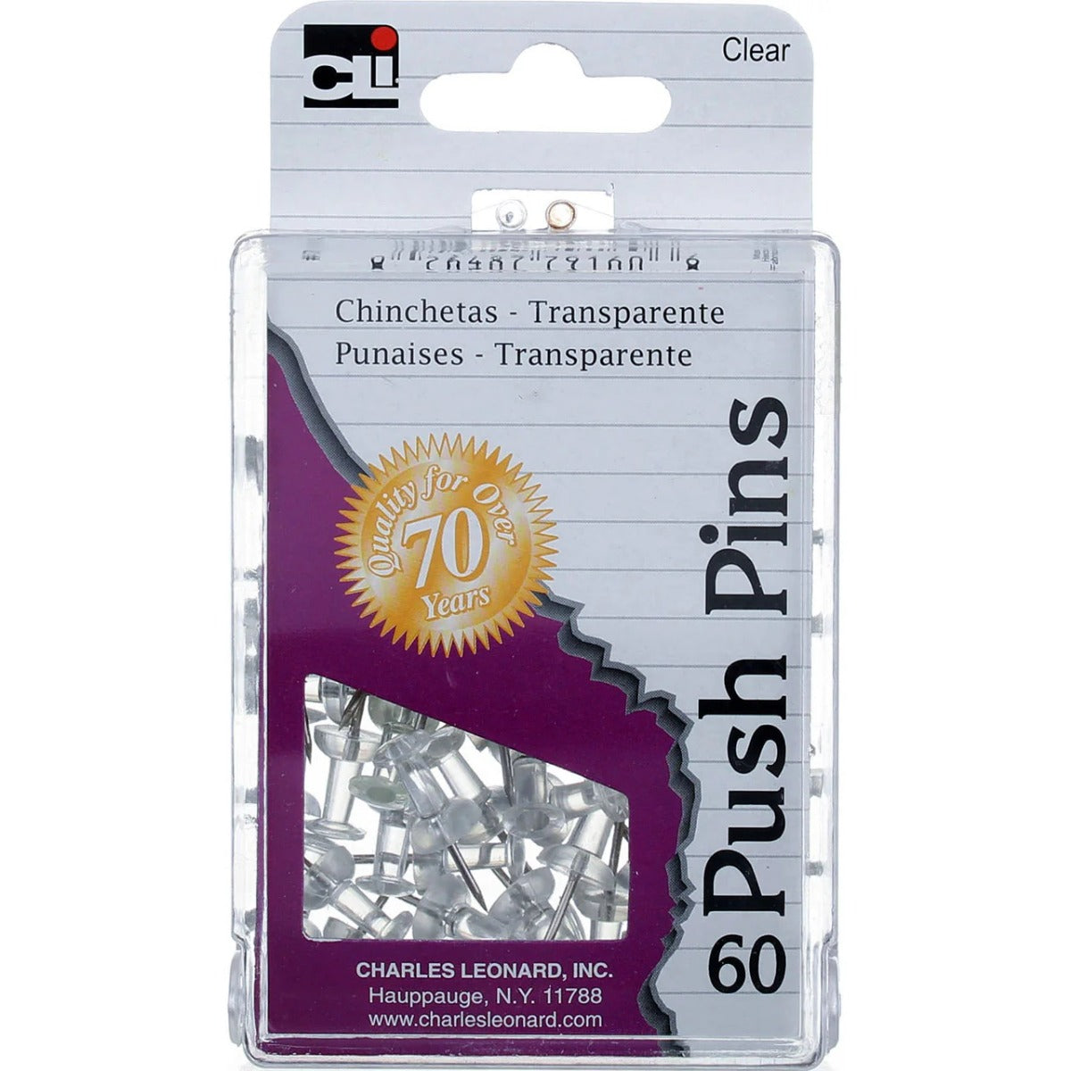 79160 - Push Pins Clear 60s
