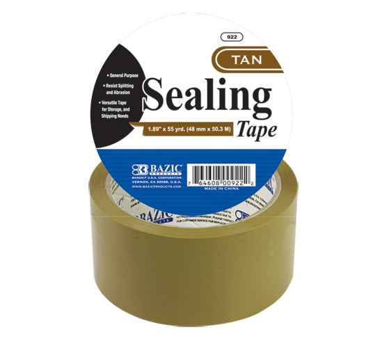 922 -Bazic Sealing Tape, Tan, 1.88'' x 54.6''