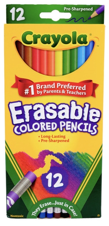 52-4412- Crayola '12' Erasable Colored Pencils