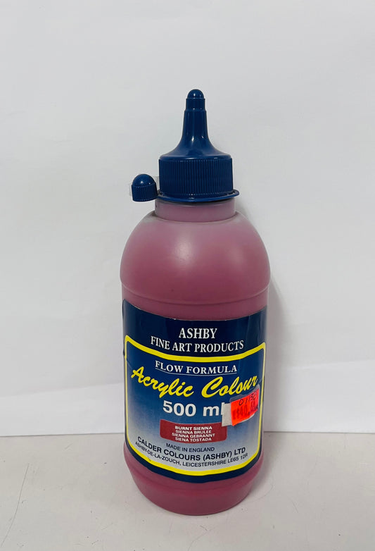 01133 Ashby Acrylic Colour Paint Burnt Sienna 500ml