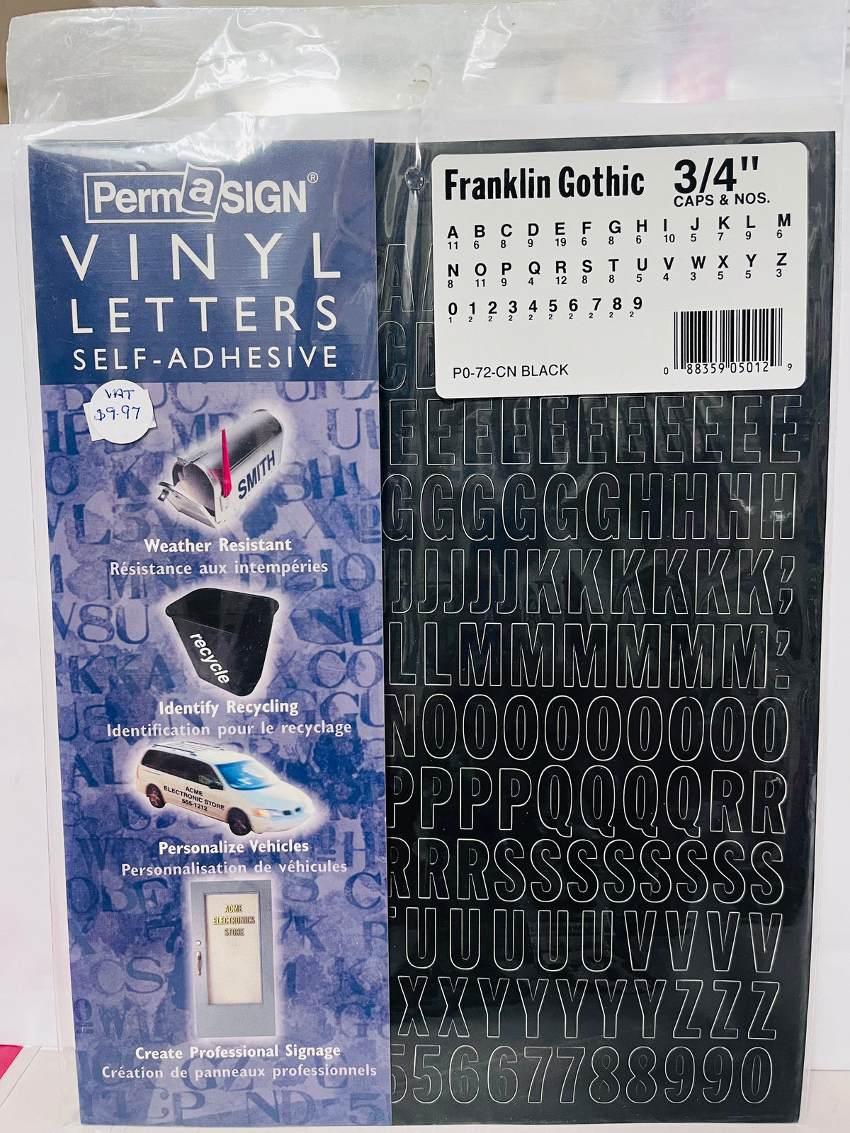 P0-72-CN Black Vinyl Letters