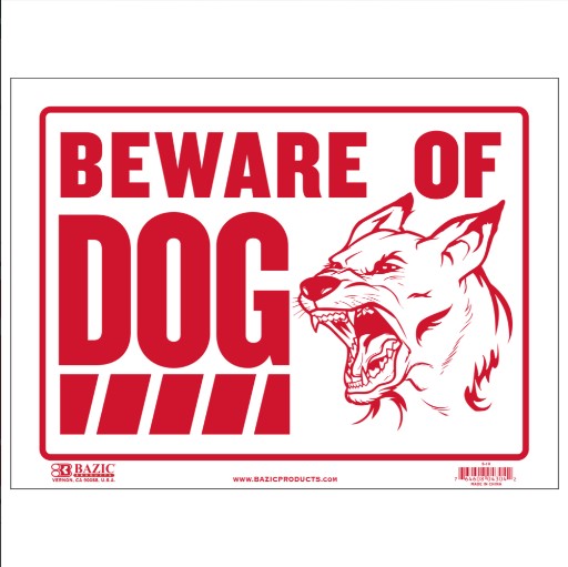 S-10 Beware of Dog Sign