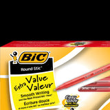 20118 - BIC Round Stic Pens - Red Medium