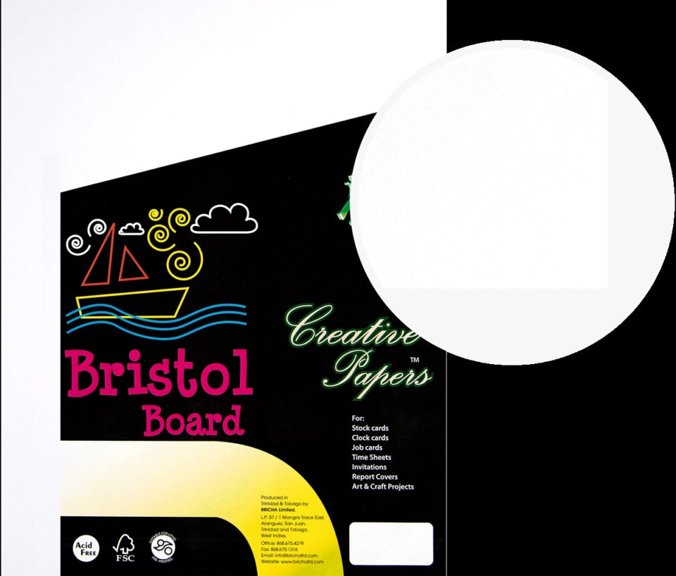 Bristol board White 8 1/2 x 11 - 100 Sheets, 180 GSM