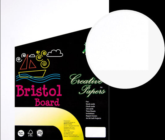 Bristol Board 8 1/2 x 11 White, 25 Sheets - 180 GSM