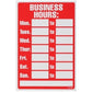 Business Hours Sign