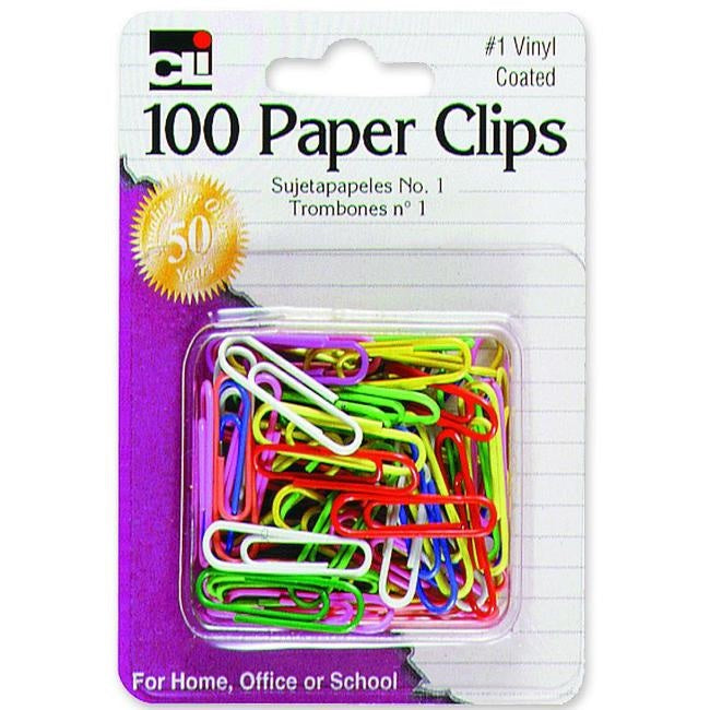 CLI ''100'' Vinyl Coated Paper Clips
