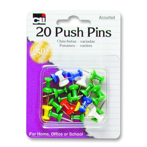 20200- CLI ''20'' Assorted Push Pins