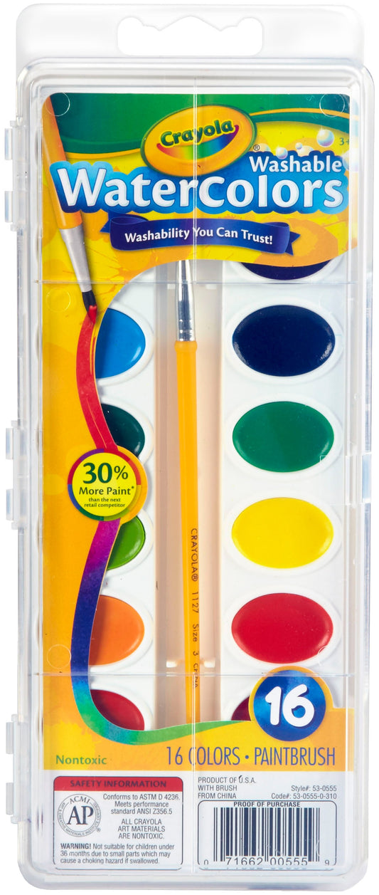 Crayola 16'' Washable Watercolors Paint Set