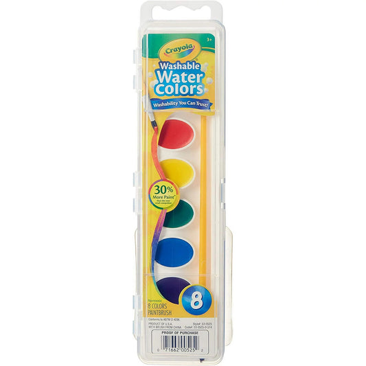 53-0525- Crayola 8'' Washable Watercolors Paint Set