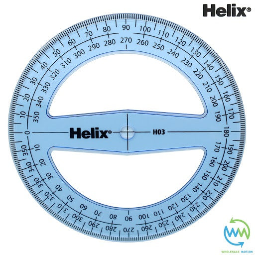 Helix 10cm 360 Degree Blue Protractor