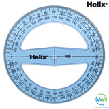 Helix 10cm 360 Degree Blue Protractor