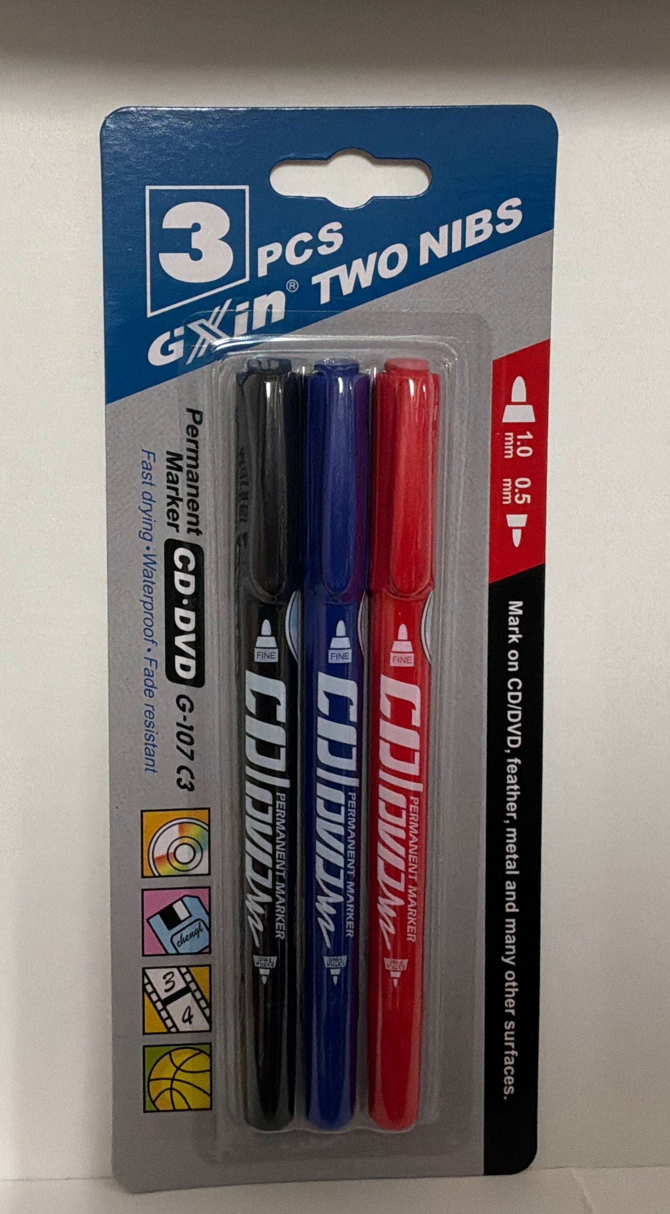 G-107C3  3pcs Permanent Marker