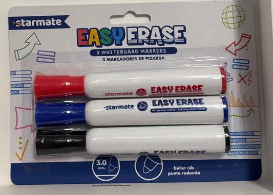 STR-2166 Starmate Easy Erase 3 Whiteboard Markers