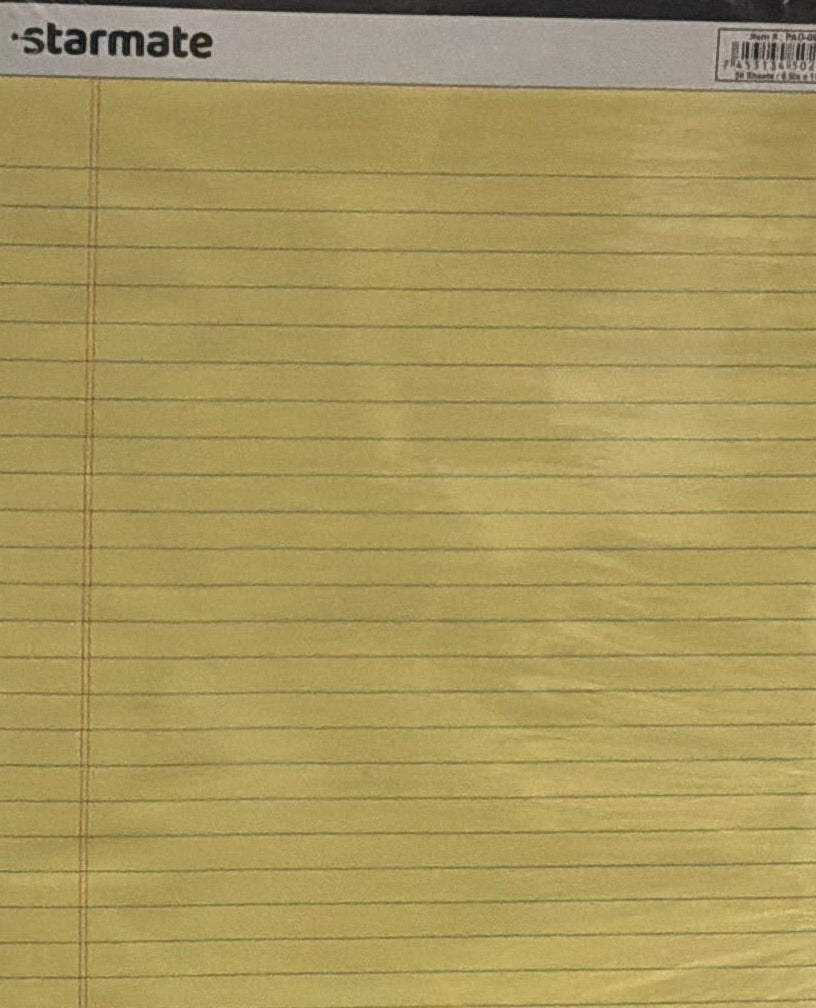 PAD-062 Starmate Yellow Notepad 8.5”x 11”