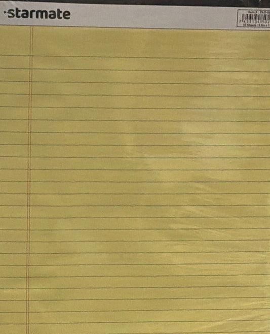 PAD-062 Starmate Yellow Notepad 8.5”x 11”