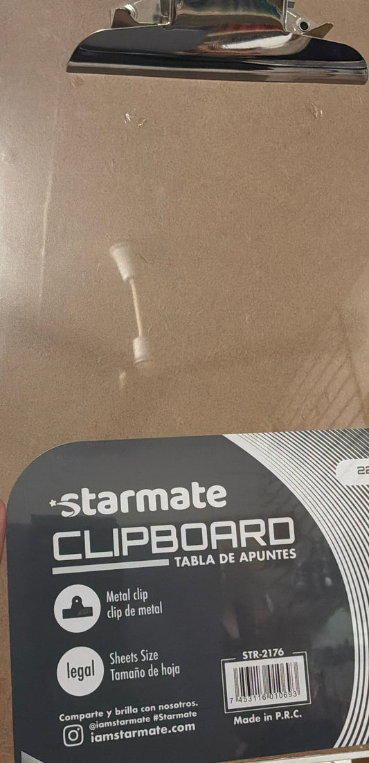 STR-2176 Starmate Wooden Clipboard- Legal size