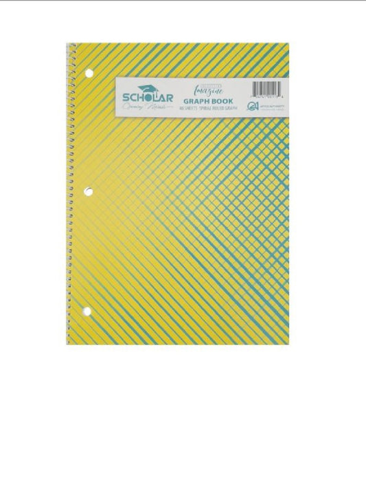 Scholar 40 Sheets Spiral Rules Graph Book